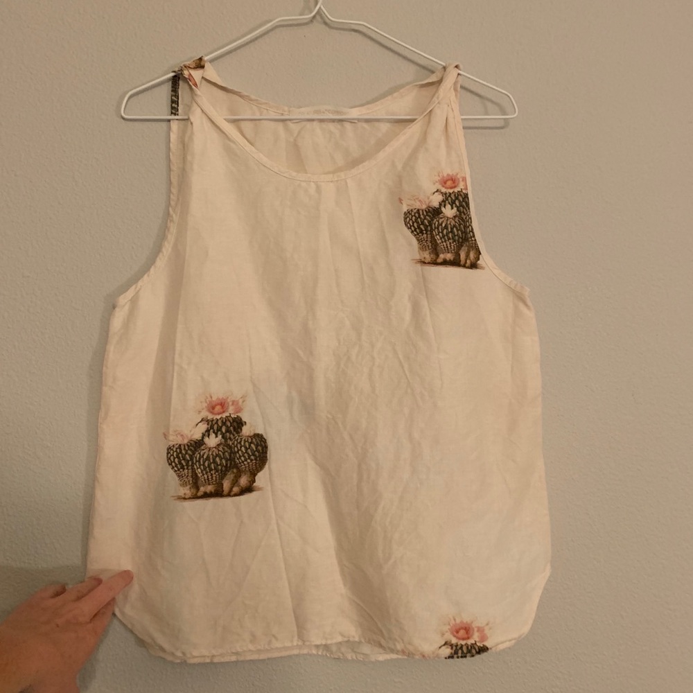 Creatures of Comfort cactus tank sz 2 silk/linen